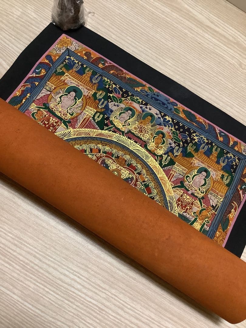 《 チベット密教　新品　1点物 》 手描き　曼荼羅　仏陀　釈迦　仏画　仏教　f1