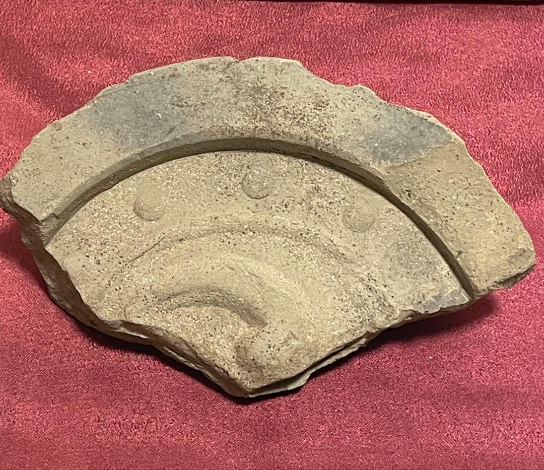 ◎安土城 金箔軒平瓦片・軒丸瓦片 安土桃山 織田信長 古瓦 戦国時代