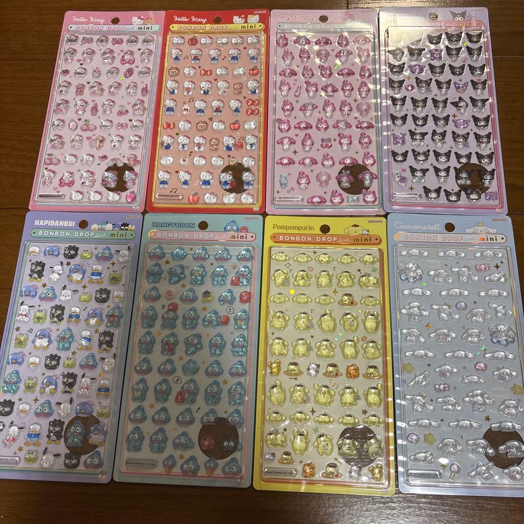即日発送　正規品　サンリオ　ボンボンドロップシールmini コンプ 8種　セット