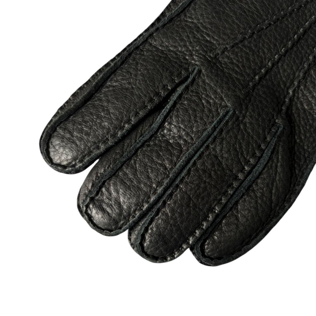 PRADA カシミヤ×レザー グローブ ブラック