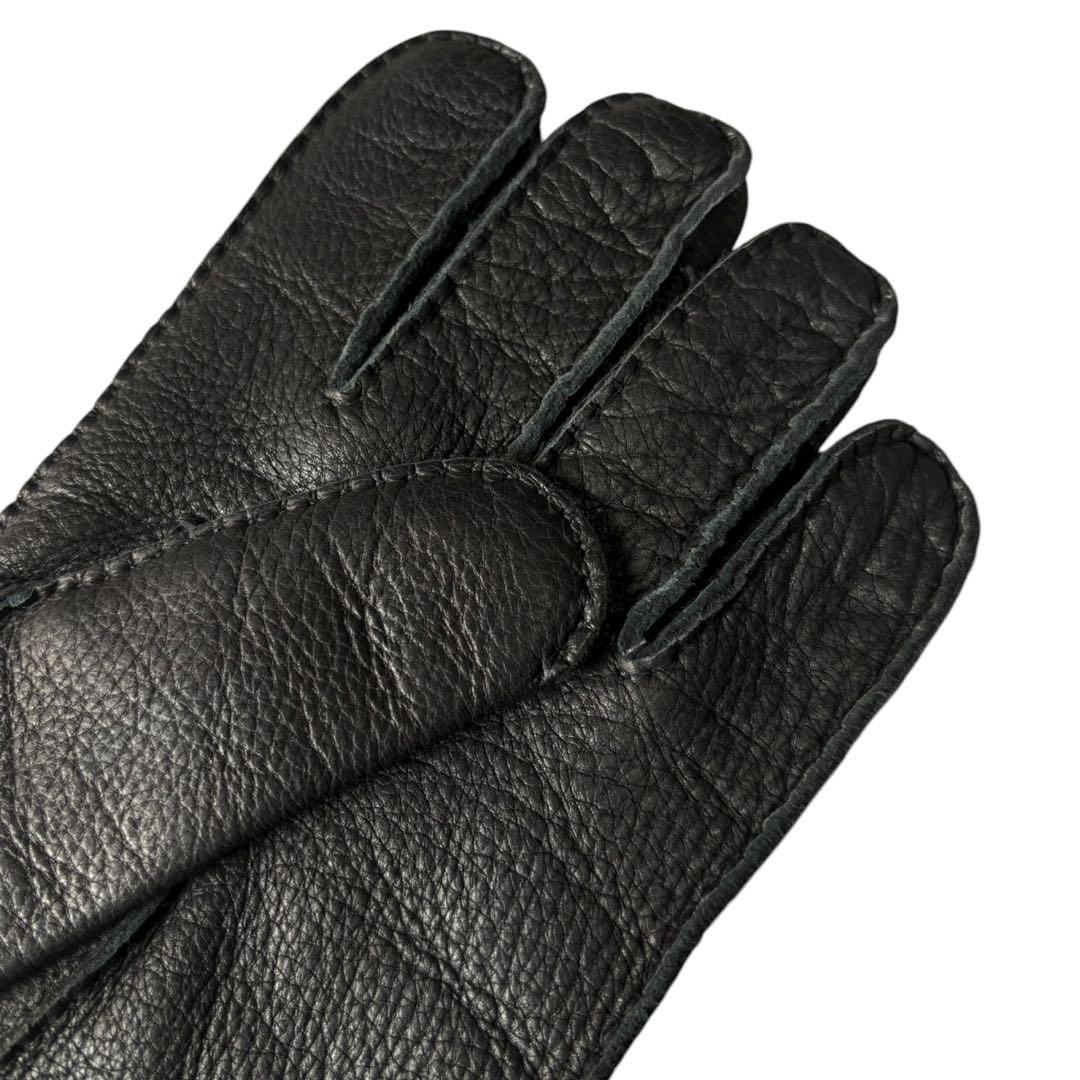 PRADA カシミヤ×レザー グローブ ブラック