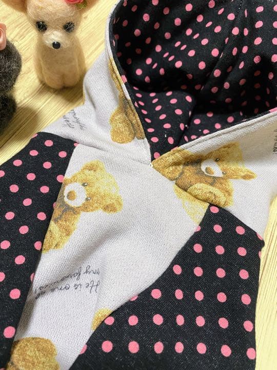 犬服  ラグランフード(M)   ꒡̈⃝Lily꒡̈⃝ハンドメイド