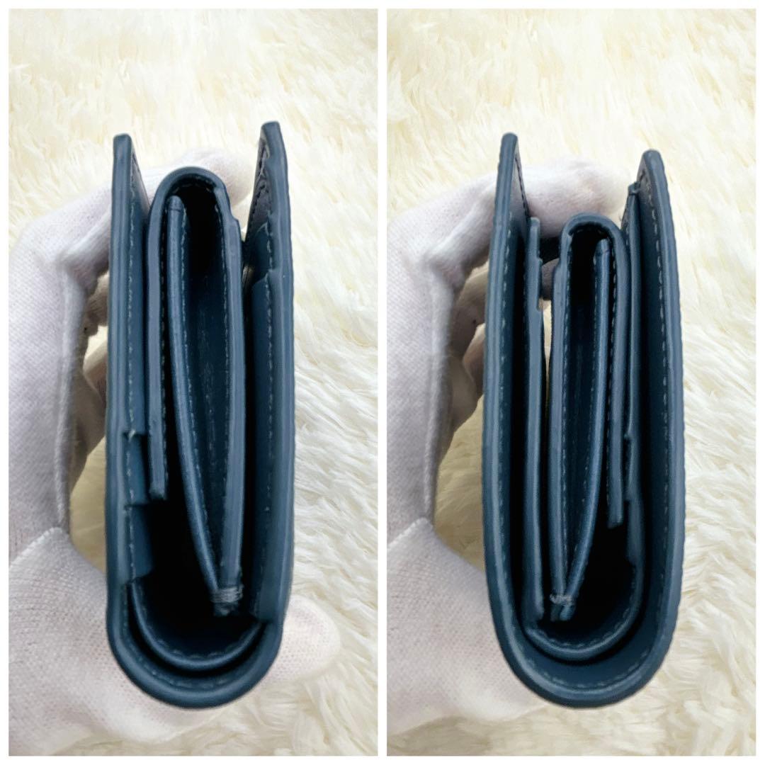 極美品✨️CELINE 二つ折り財布 ネイビー スモールストラップウォレット
