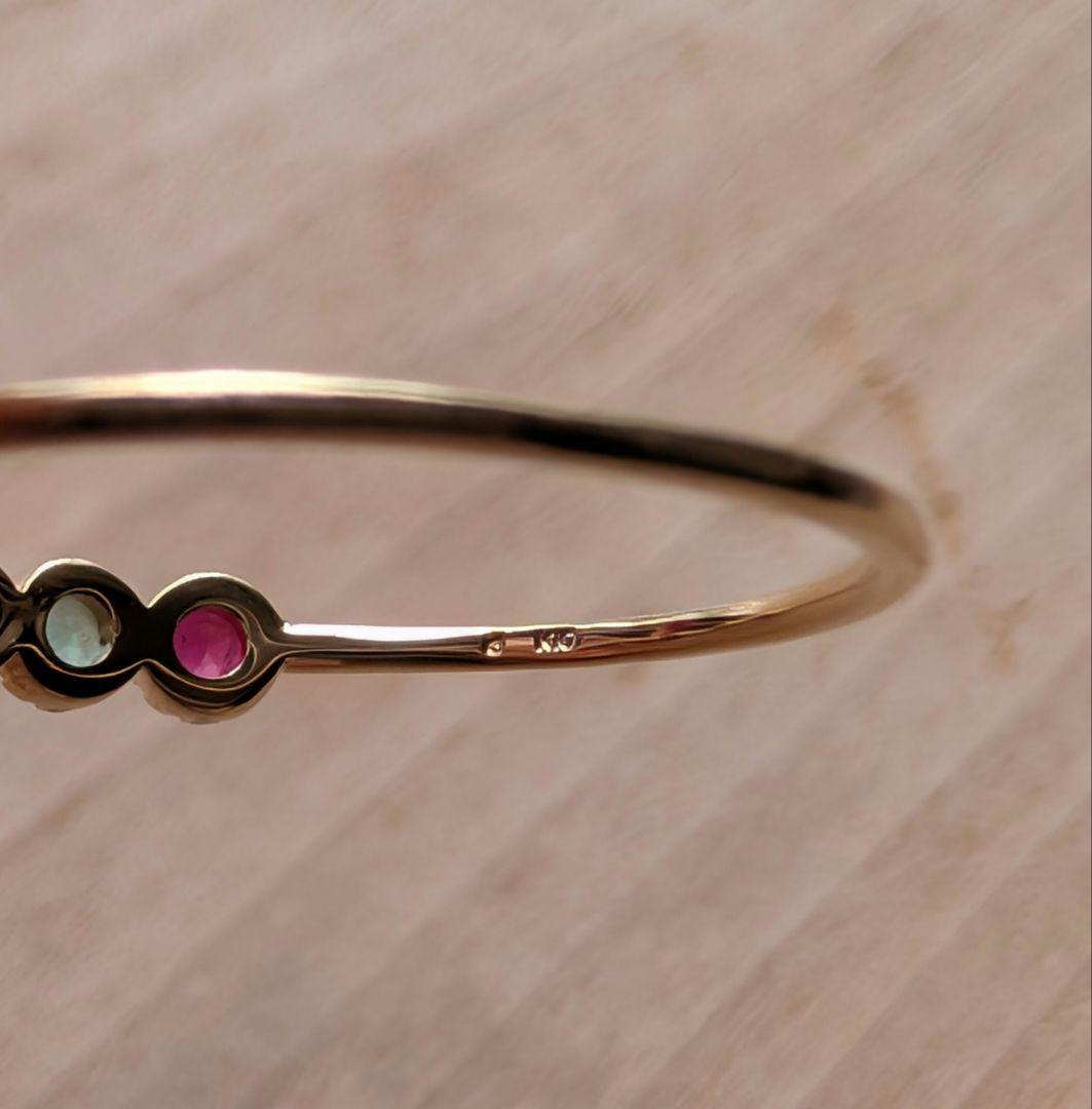 【美品】15号 BLOOM k10 イエローゴールド マルチカラー リング