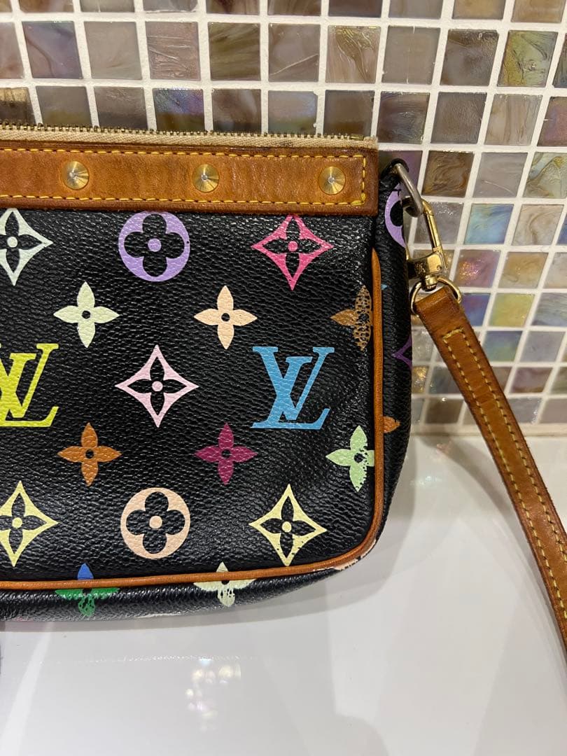 Louis Vuitton ルイヴィトン　黒マルチカラー ショルダーバッグ村上隆
