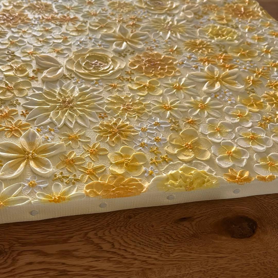 フラワーアート 黄色 黄色の絵 黄色絵画 花柄　花の絵 イエロー yellow