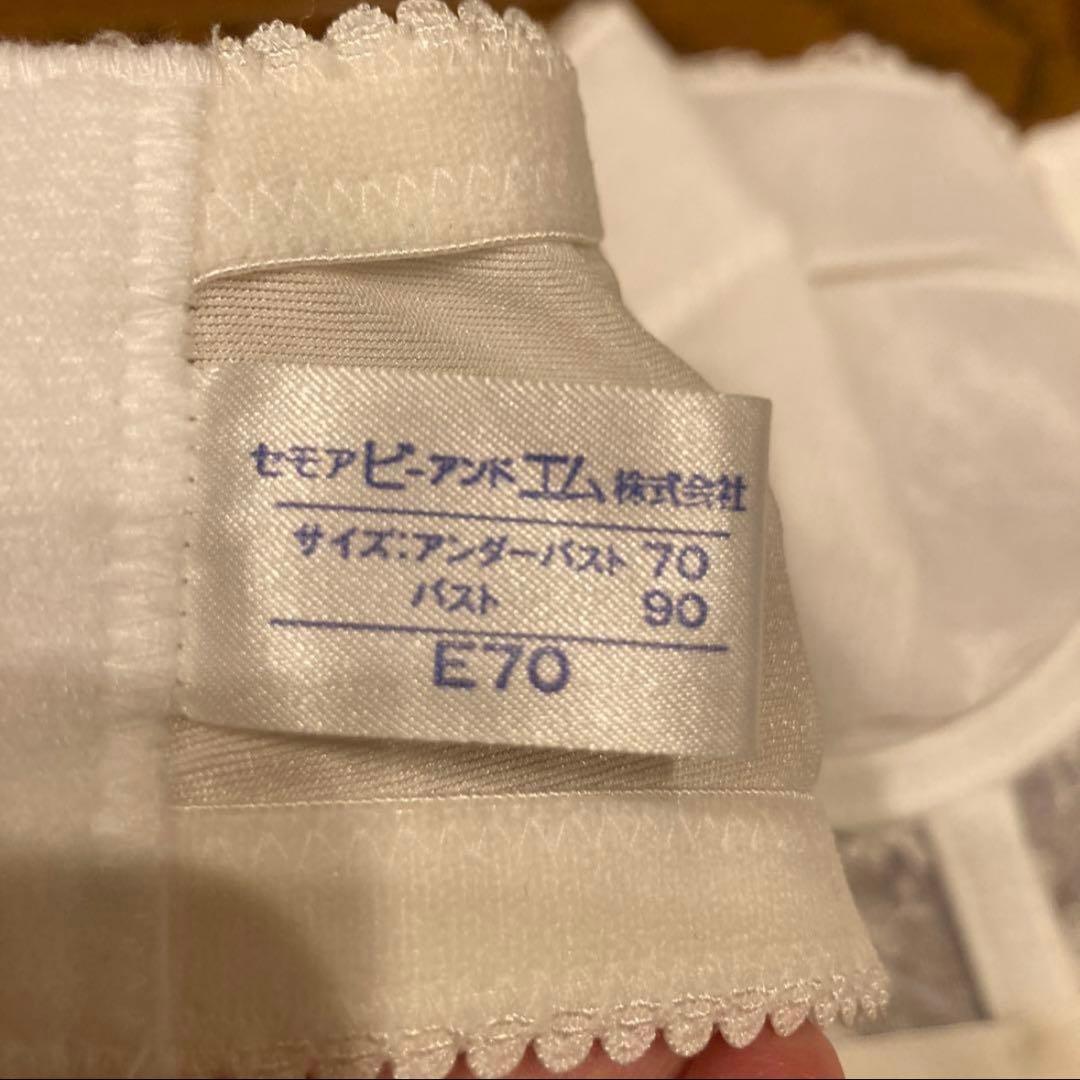 ホワイト ブラ＆コルセットペチコートセット セモア　E70 64 L