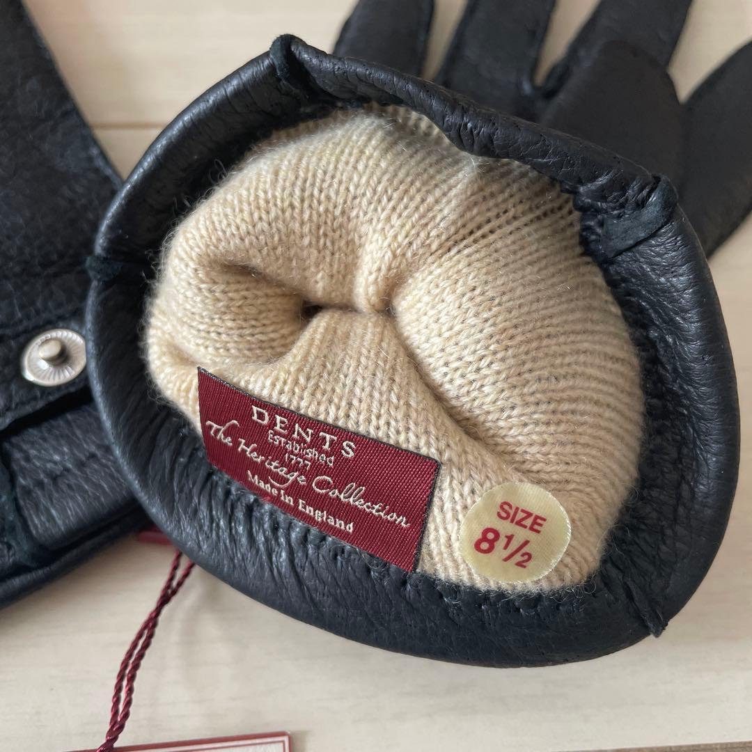 デンツ　DENTS ペッカリー　グローブ　手袋　未使用　黒8ハーフ　箱付き