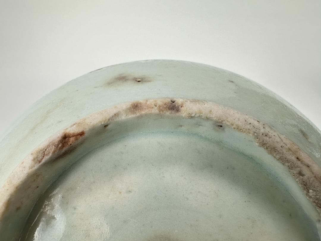 韓国美術　李朝時代　青花　花卉文壷　小壷　直り有　時代物　古物　朝鮮古陶磁