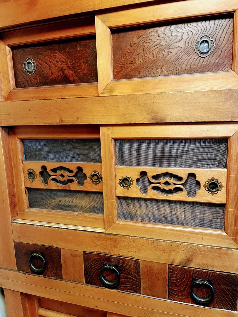 和箪笥　水屋　アンティーク　食器棚　（発送手配の期日有り〜9/21）