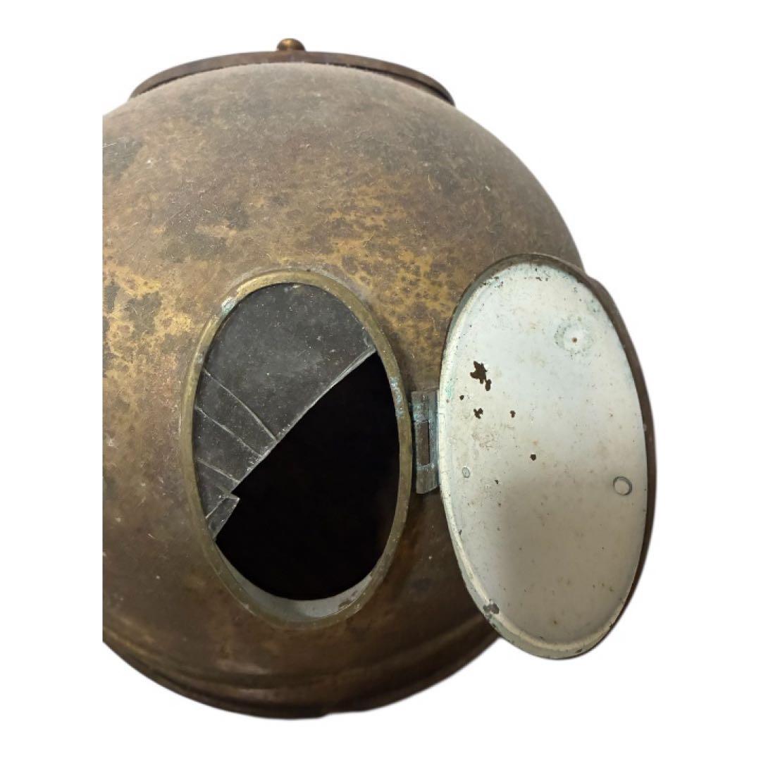 船舶用 羅針盤 本体 真鍮系金属製｜大型 航海計器 古道具 オブジェ