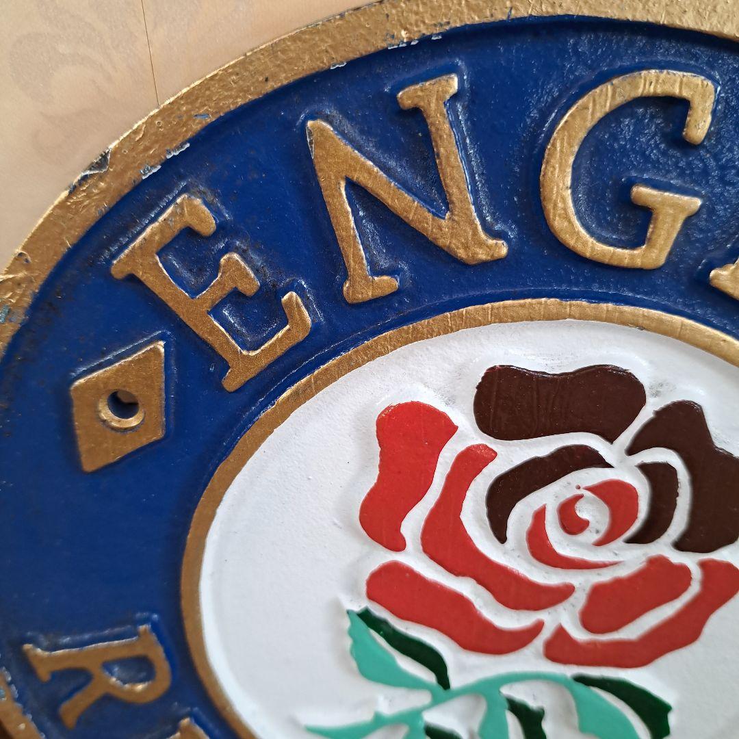 アンティーク雑貨 England rugby cast iron plaque