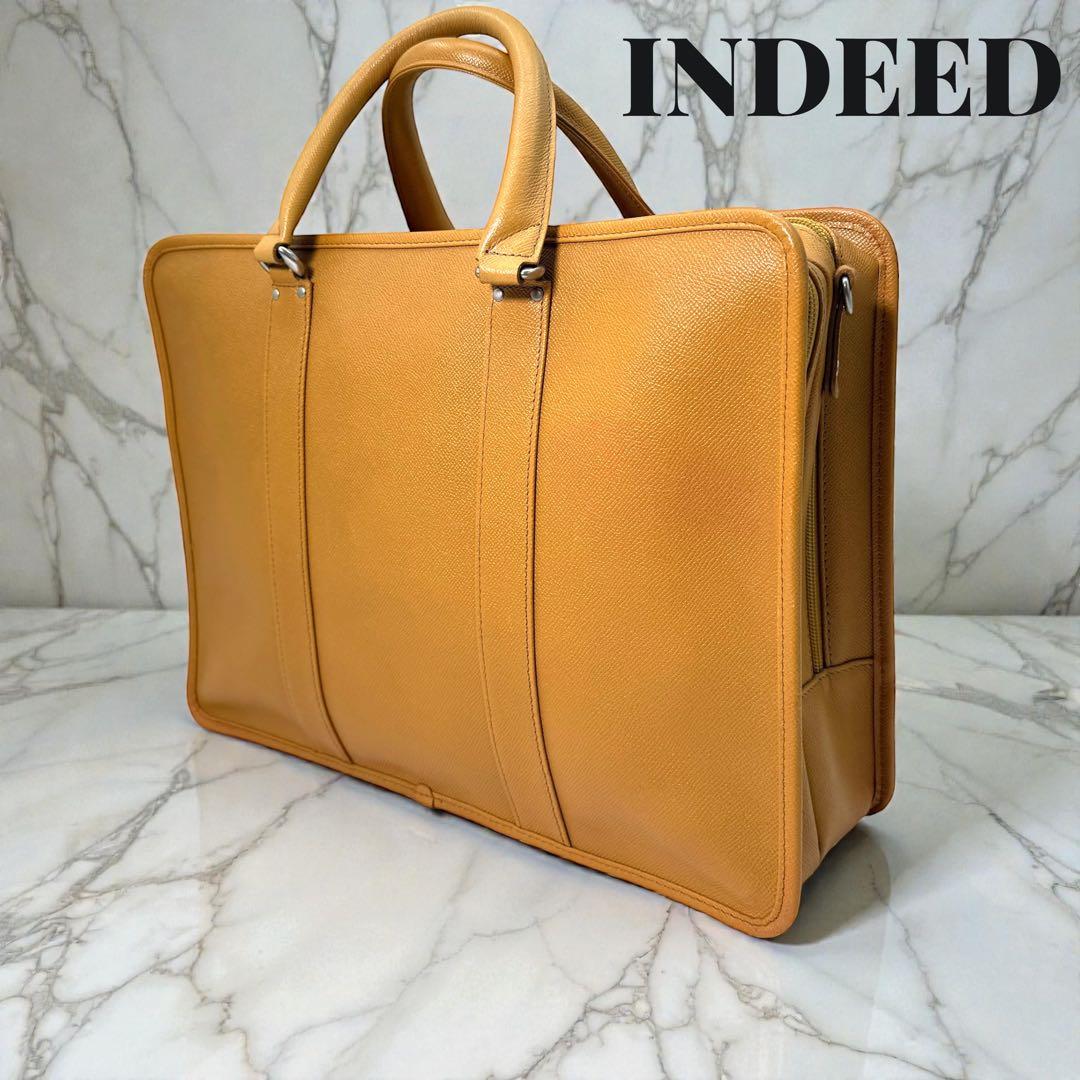 《美品》INDEED インディード ビジネスバック ブリーフケース 収納多め