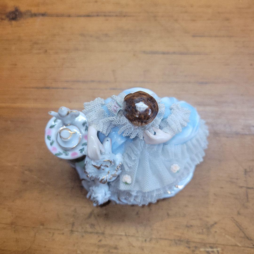 【レア】レース人形 陶磁器 昭和レトロ バロック ビクトリア