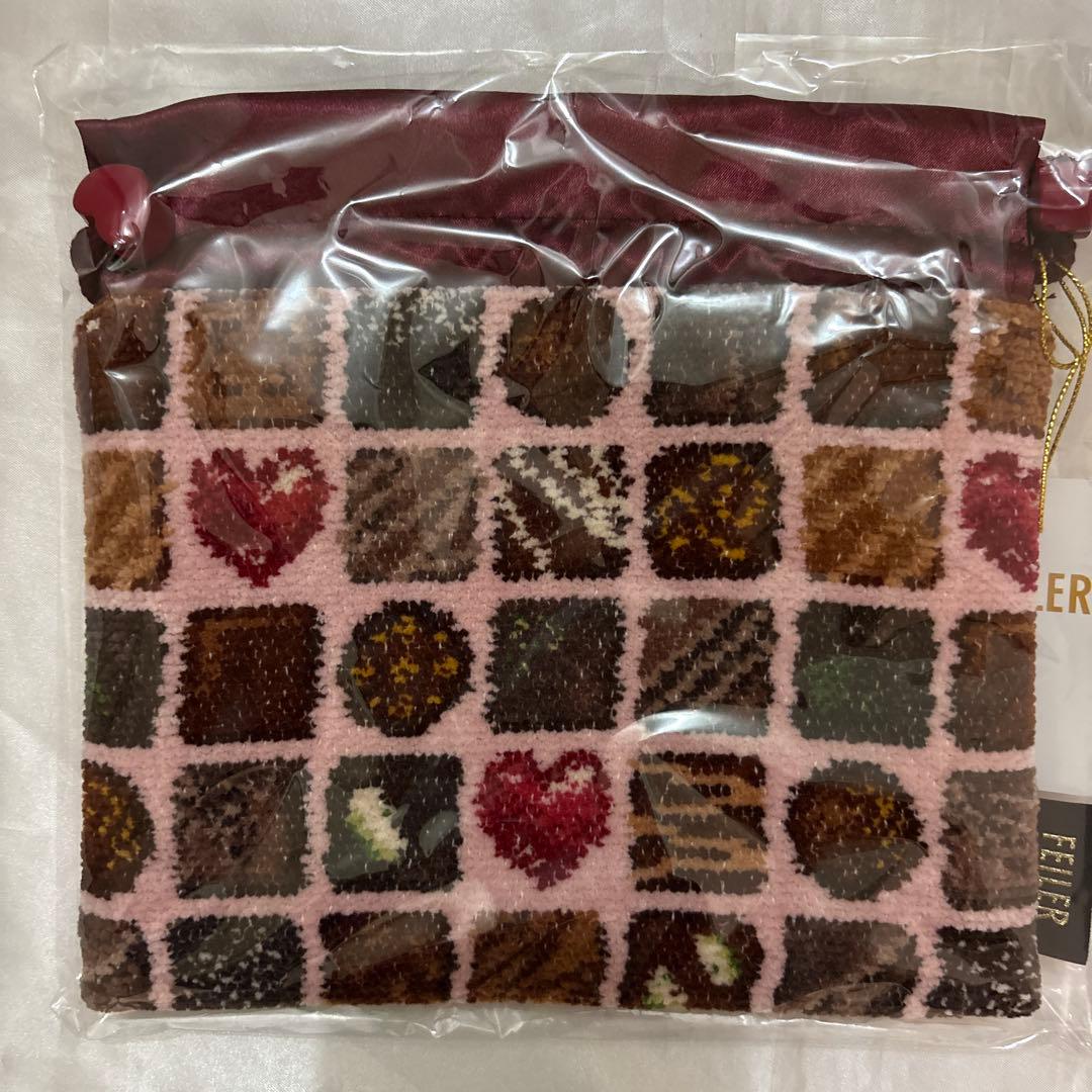 フェイラー　コフレドゥショコラ　巾着　ペールピンク