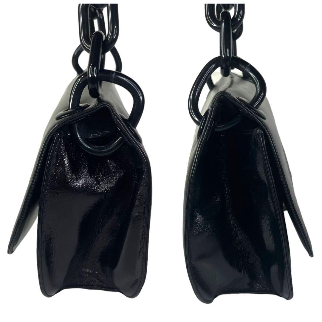 一点限り　プラダ　ショルダーバッグ　マドラスウィング　プラスチックチェーン　黒