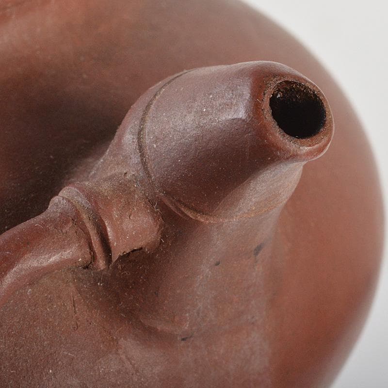 中国　紫砂　朱泥　梅文　急須　茶壷　在銘　V　R5756