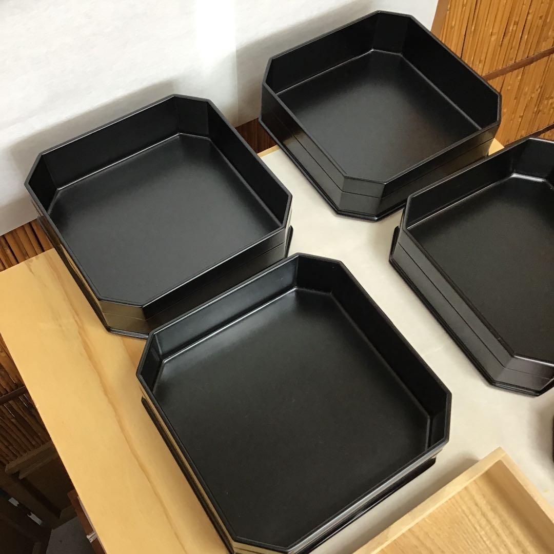 茶道具 縁高重 真塗 縁高重 中村 宗悦 造 共箱 大玄老師  作 N１６０ｆ