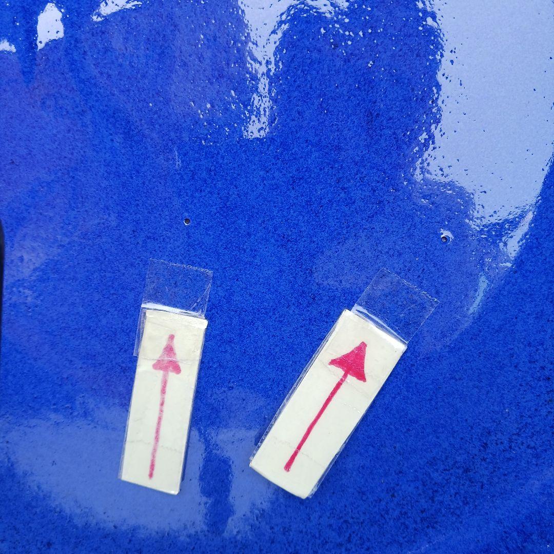 新品　∅51　特大　陶器　睡蓮鉢　手造り　メダカ鉢　難有　ラピスブルー　青LDB