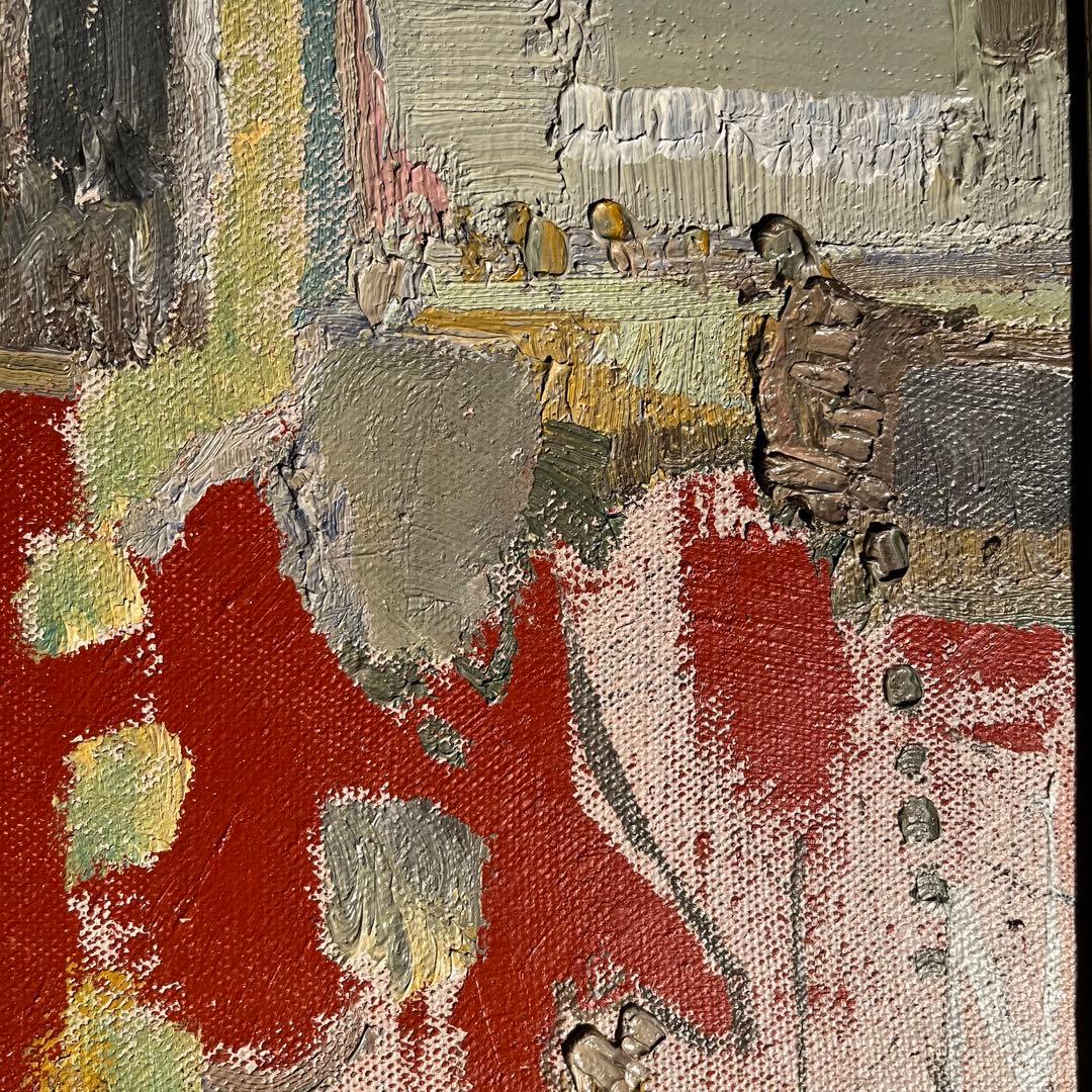 ★真作★ 文勝(ウンシュン) 無題 油絵 額付き 貴重作品