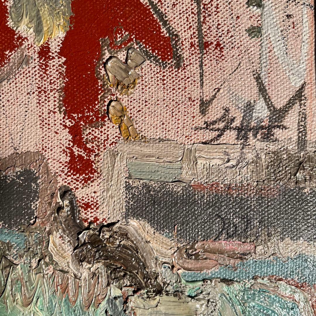 ★真作★ 文勝(ウンシュン) 無題 油絵 額付き 貴重作品