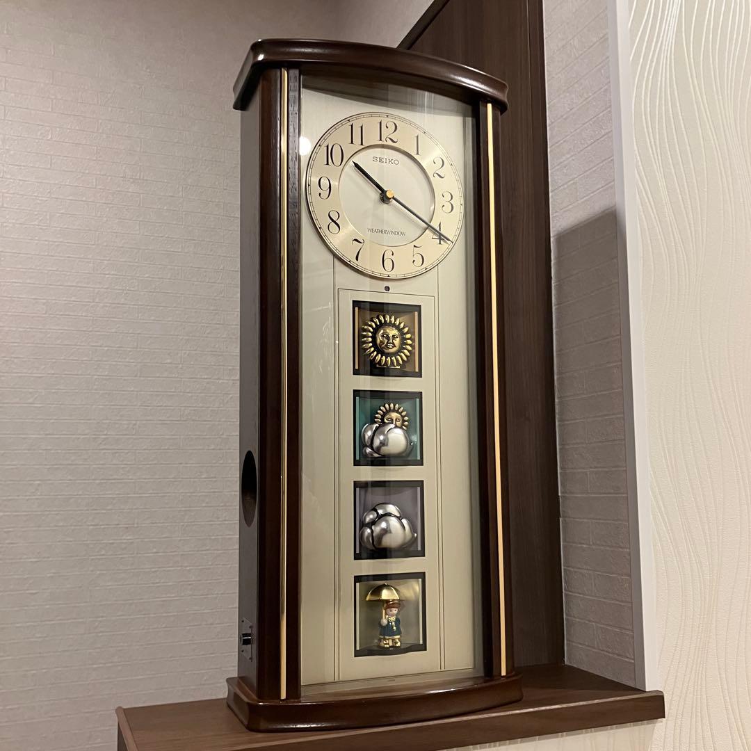 SEIKO ウェザーウィンドウ RE516Bからくり時計 柱時計 メロディ