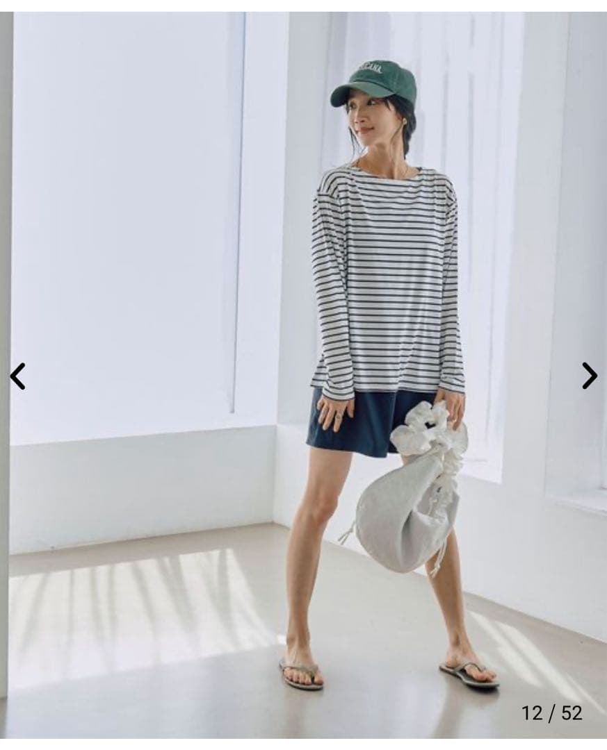 coen ポーチ付きボーダートップススイムウエア4点セット　WEB限定セット