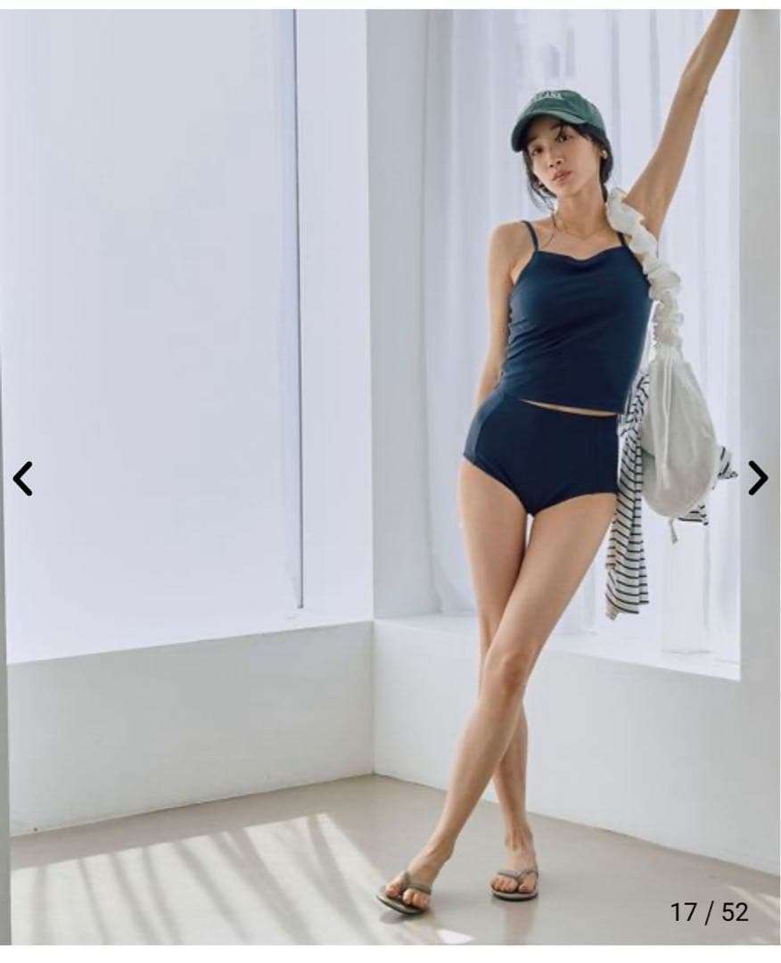 coen ポーチ付きボーダートップススイムウエア4点セット　WEB限定セット