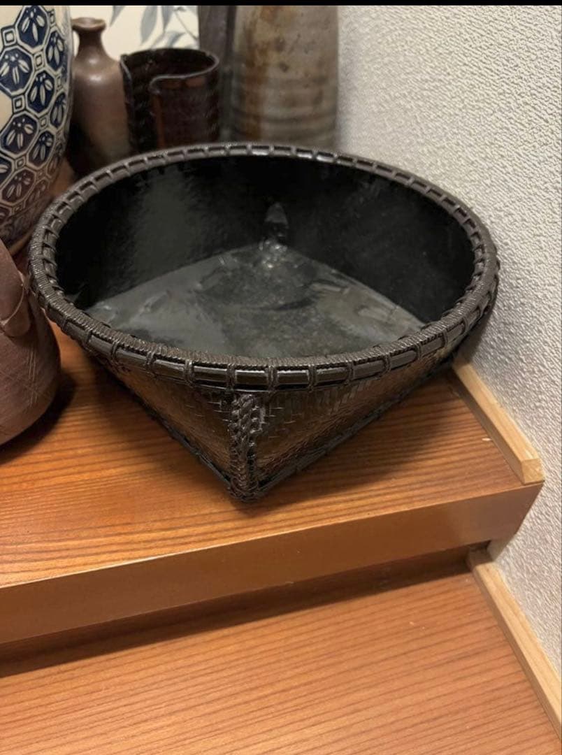 茶道具 唐物写 底六角 炭斗 炭入 炉・風炉兼用 炭取 竹籠 炭道具一式