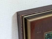 【真作】絵画　油彩8号　富士山遠望　雄大な風景と針葉樹林の構図　W49