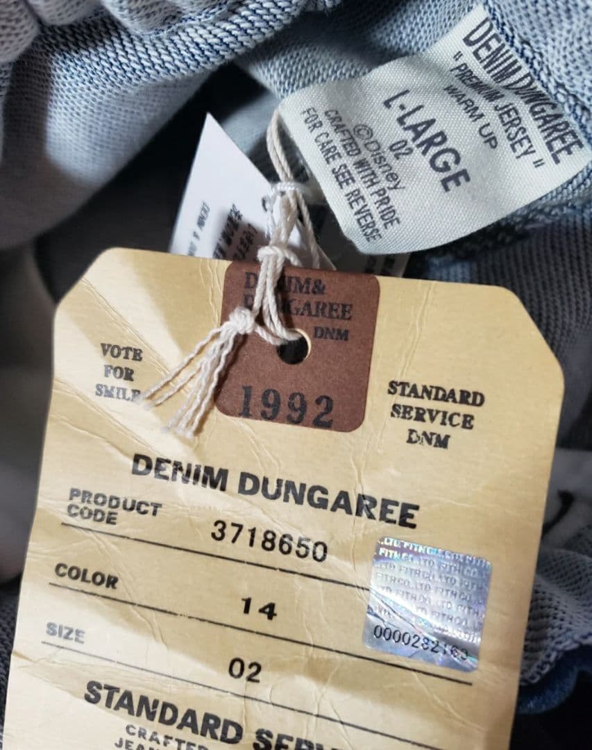 デニムダンガリー ミッキー コラボ　02 160 未使用　タグ付き
