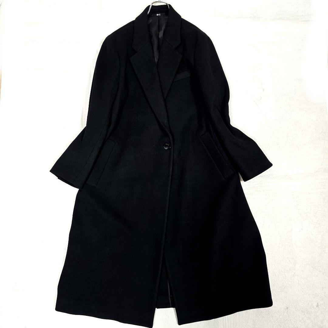 希少3XL 完売品 UNIQLO:C チェスターコート マキシ丈 ロングコート黒