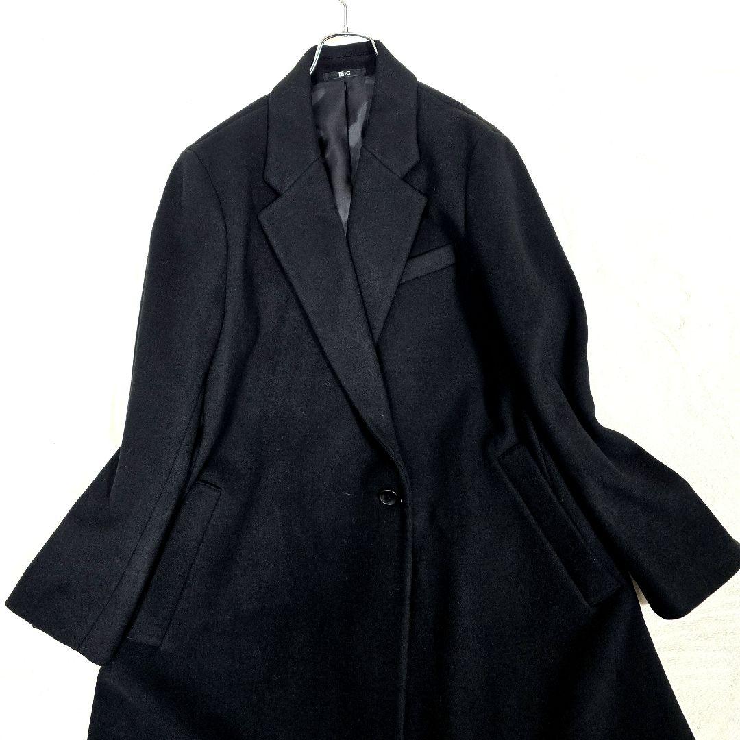 希少3XL 完売品 UNIQLO:C チェスターコート マキシ丈 ロングコート黒