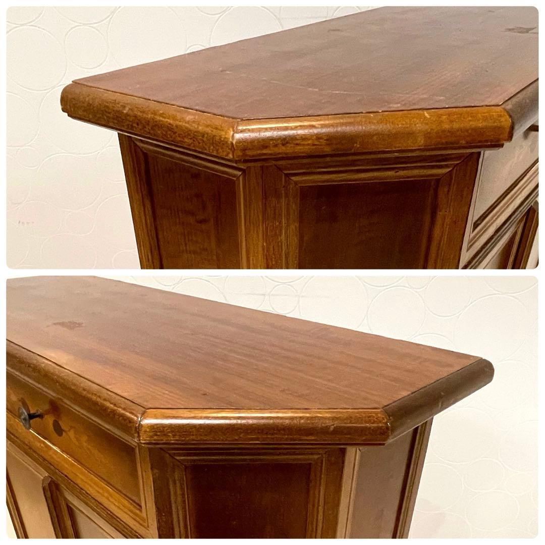 アンティーク調 象嵌 キャビネット 木製 収納棚 サイドボード コンソール