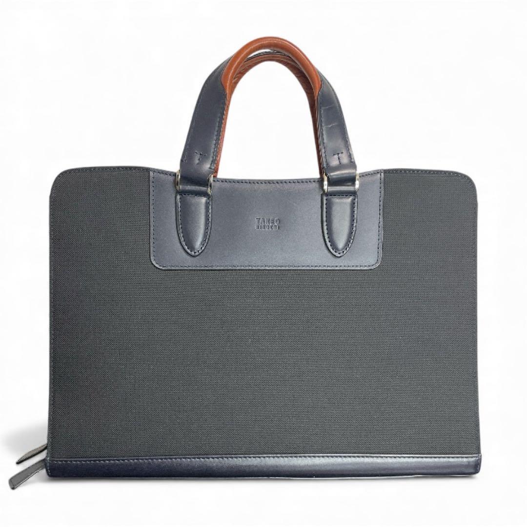 TAKEO KIKUCHI ビジネスバッグ ブリーフケース レザー×ナイロン