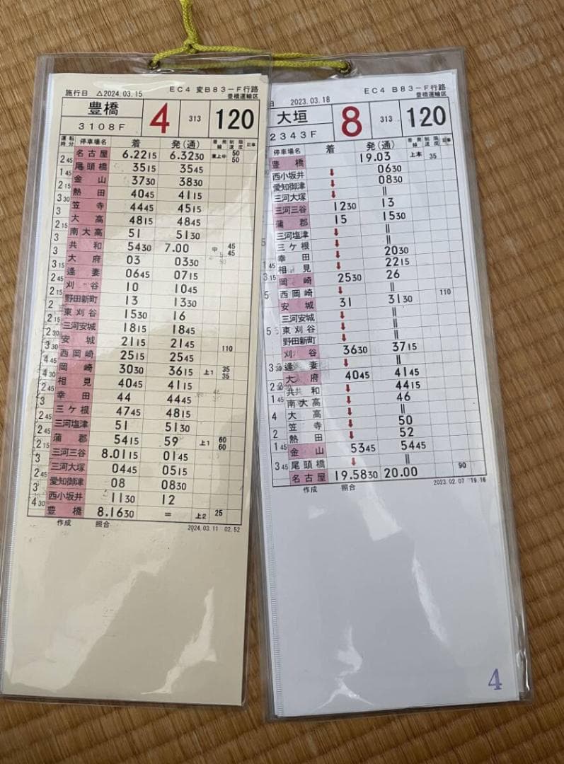 【歴史的資料】JR東海スタフ 2024.3.15 実質最終の紙製スタフ 放出極小