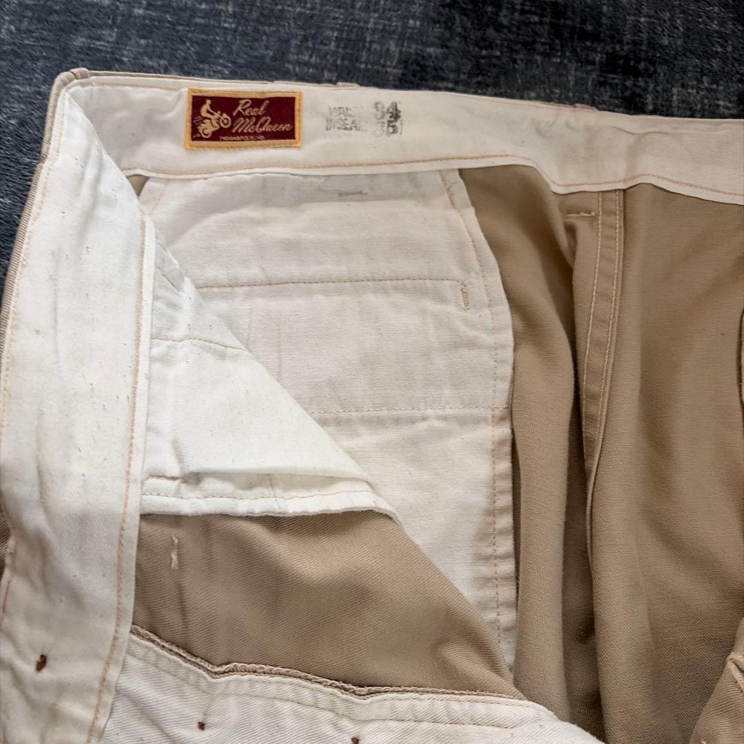 Real McQueen ベージュ チノパン 34