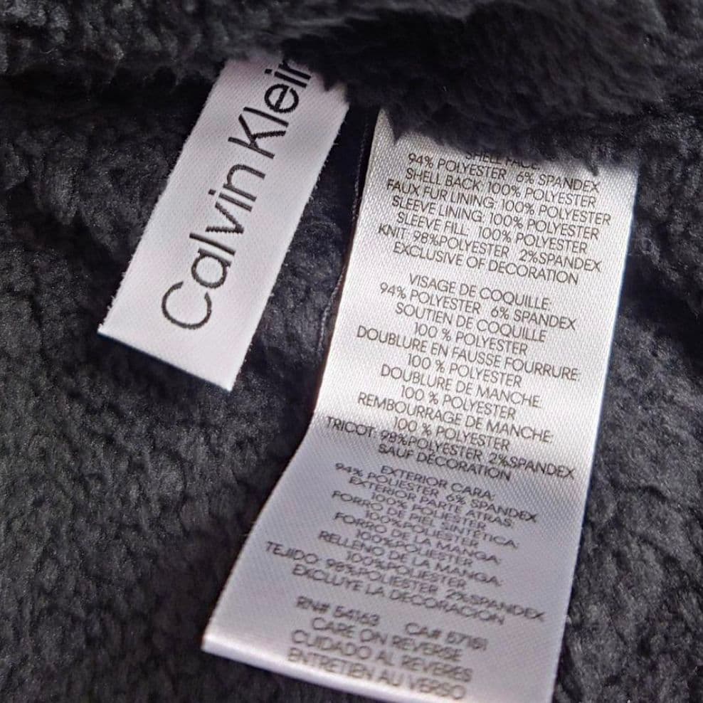 【M】  カルバンクライン フードジャケット 裏ボア/黒