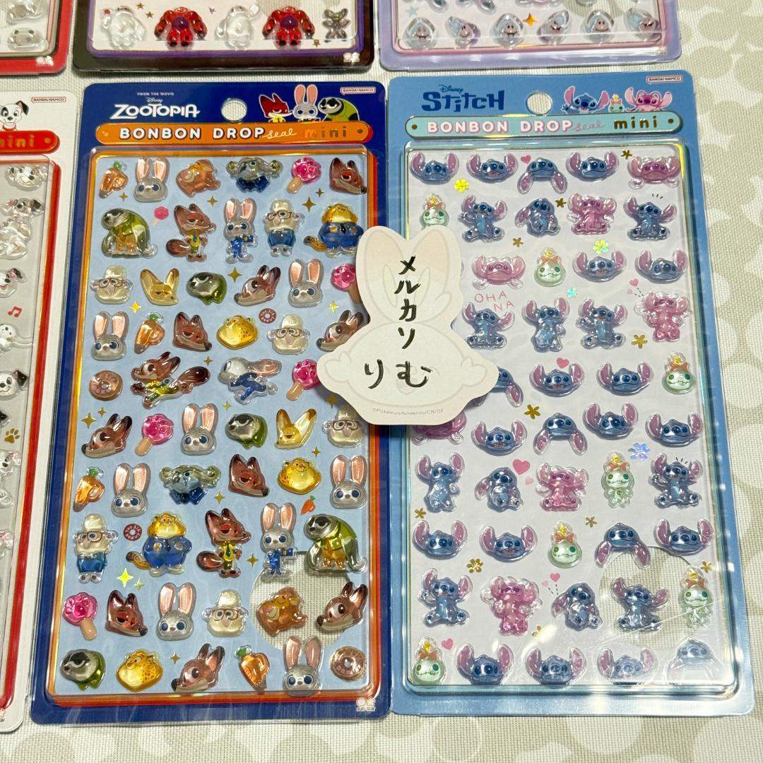 〈購入後24時間以内発送〉ディズニー 新作 ボンボンドロップ シール ミニ 8種