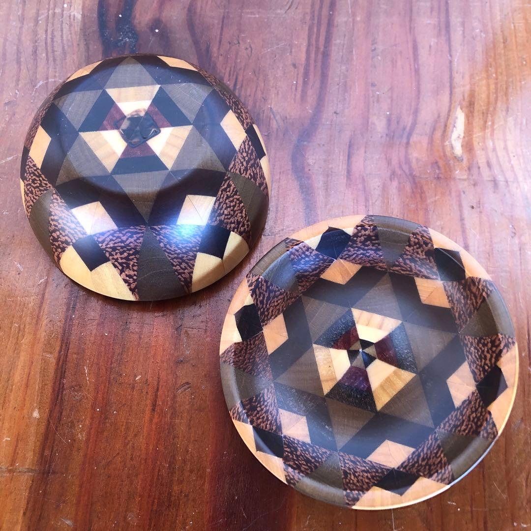 寄木細工 箱根細工 かなざし 金指 無垢 りんご 林檎 合子 小物入れ 工芸品