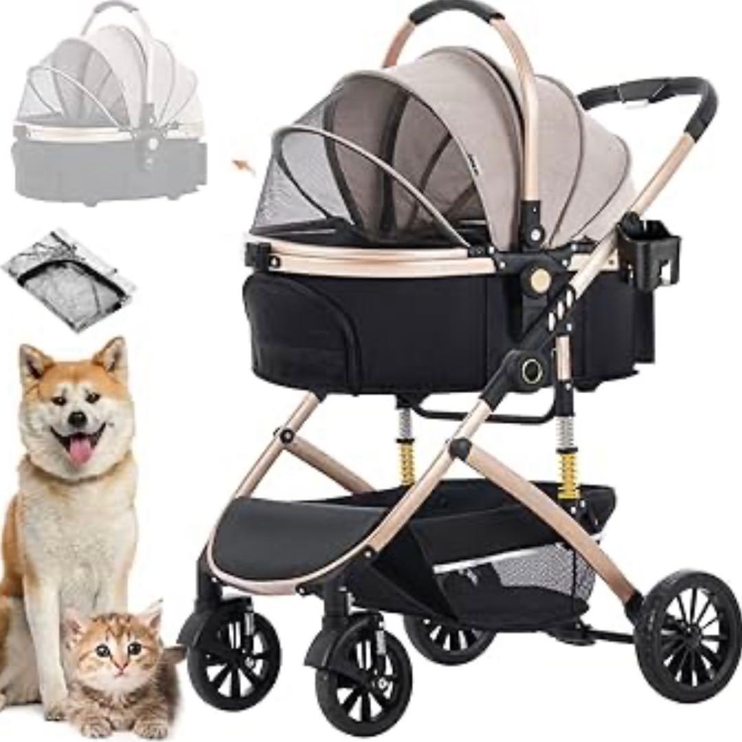ペットカート 分離型 折りたたみ 3way 犬用ベビーカー 両対面式ペットキャリ