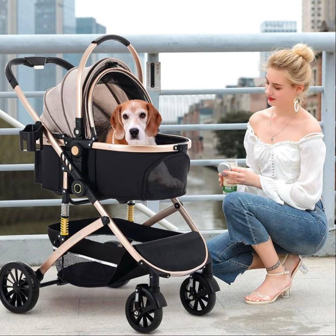 ペットカート 分離型 折りたたみ 3way 犬用ベビーカー 両対面式ペットキャリ