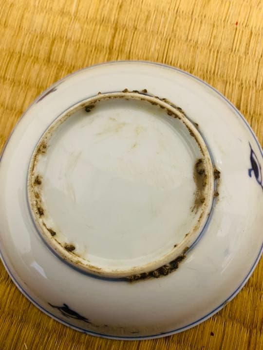 明時代末期人物描染付(青花)お皿