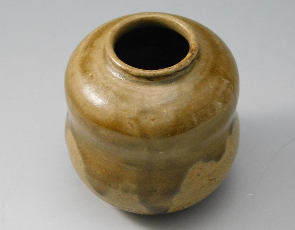 【鳳凰堂】廣前心斎 堀内宗心『志戸呂茶入 銘 福の神』茶道具 小林栖湖 真作保証