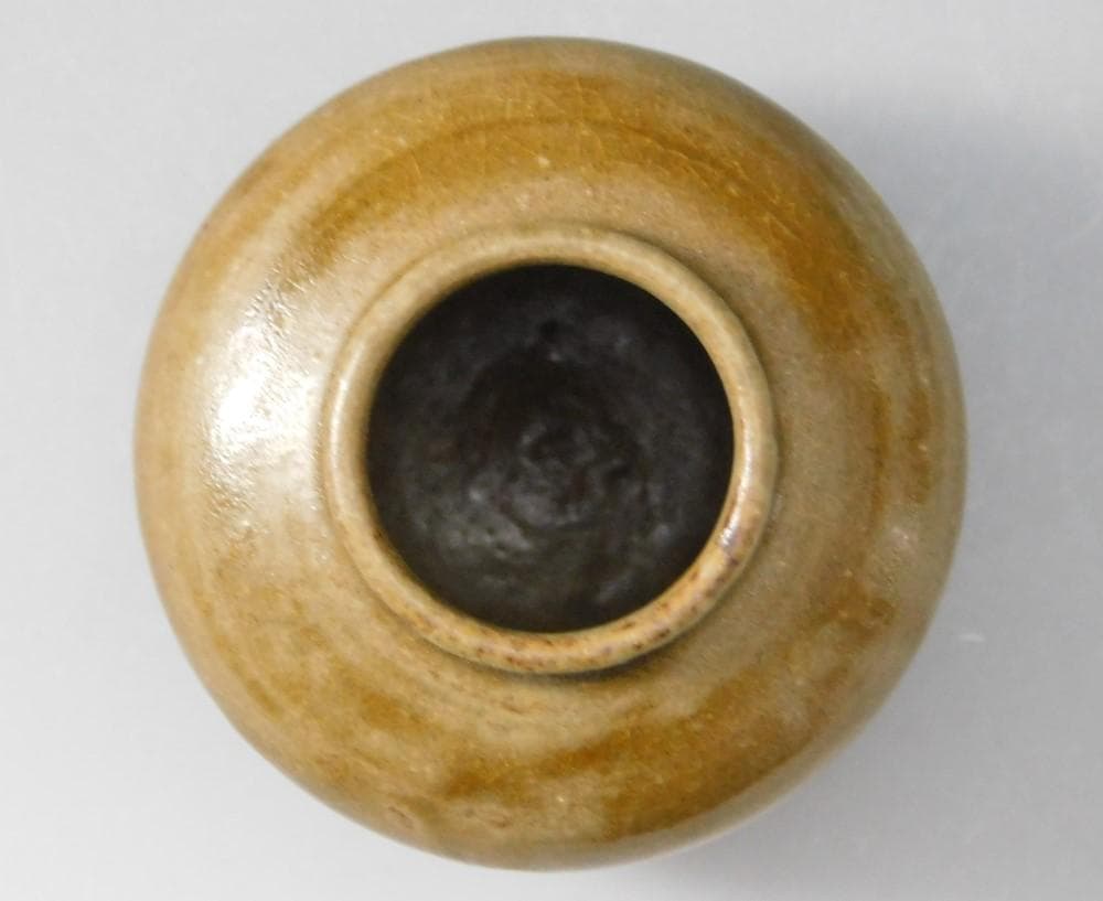 【鳳凰堂】廣前心斎 堀内宗心『志戸呂茶入 銘 福の神』茶道具 小林栖湖 真作保証