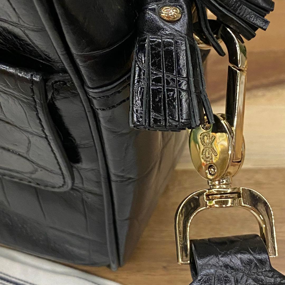 s*4様 Anya Hindmarch クロコ型押し 2WAY ハンドバッグ カ