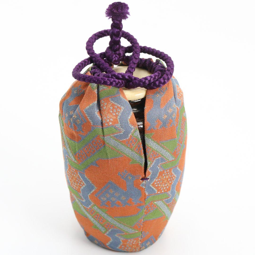 陽炎園 膳所焼 淡海ぜぜ 肩衝茶入 茶道具 仕覆付　V851　NT7