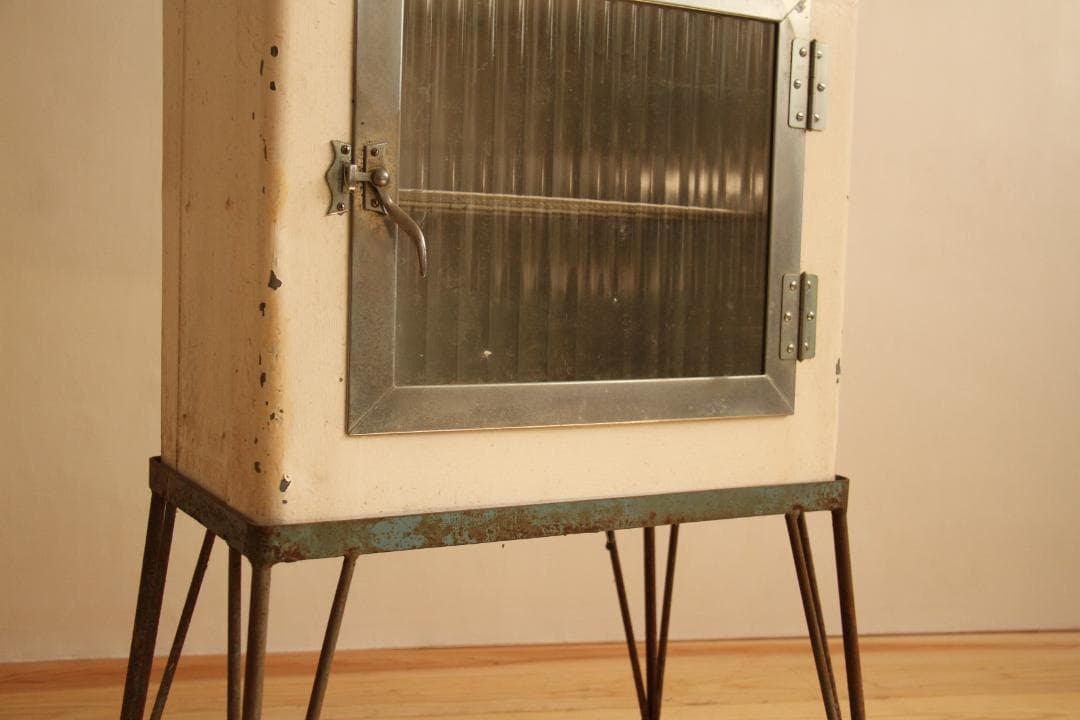 消毒ケース　病院　理容室　店舗什器　古家具　和家具　ビンテージ　アンティーク