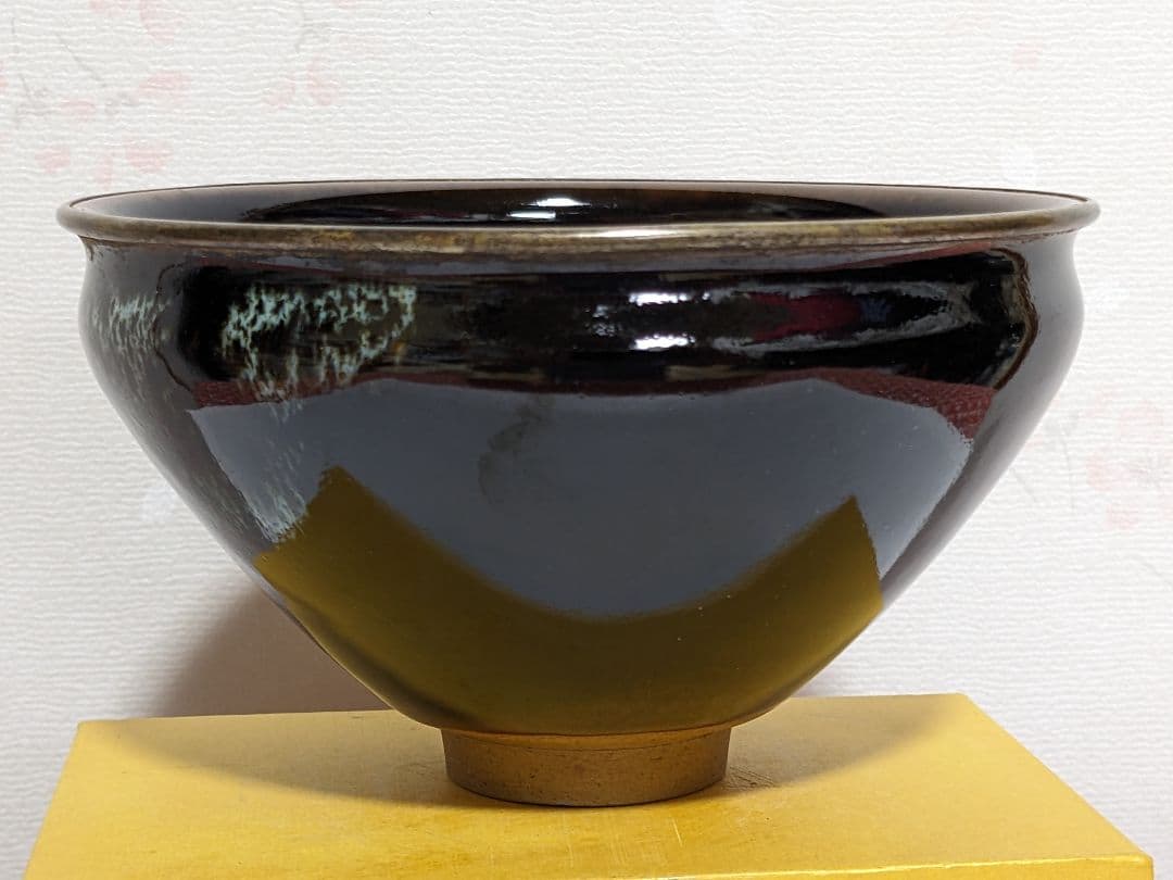 ♦天目 覆輪 抹茶盌 篦彫り 茶道具 古玩 美術品 作家陶印 中国 骨董品