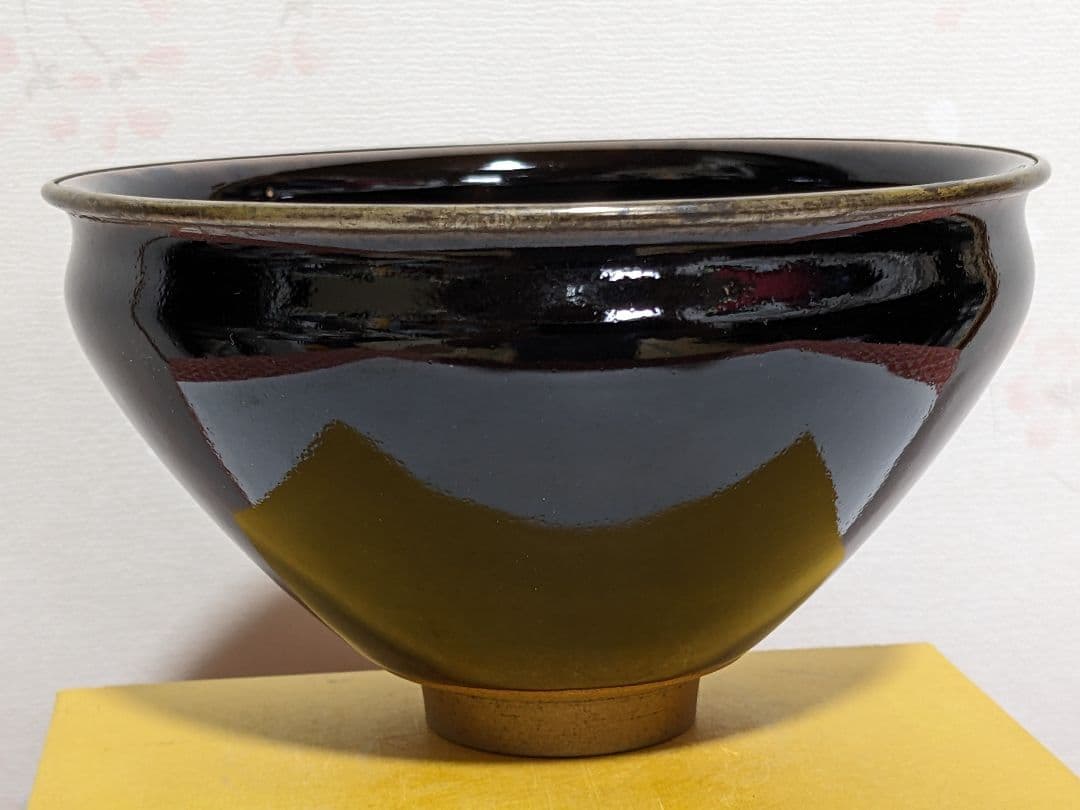 ♦天目 覆輪 抹茶盌 篦彫り 茶道具 古玩 美術品 作家陶印 中国 骨董品